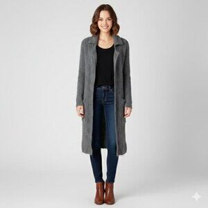 WILFRED Aritzia Long Cardigan Sweater Duster Mohair Wool Blend Belted Gray XXS